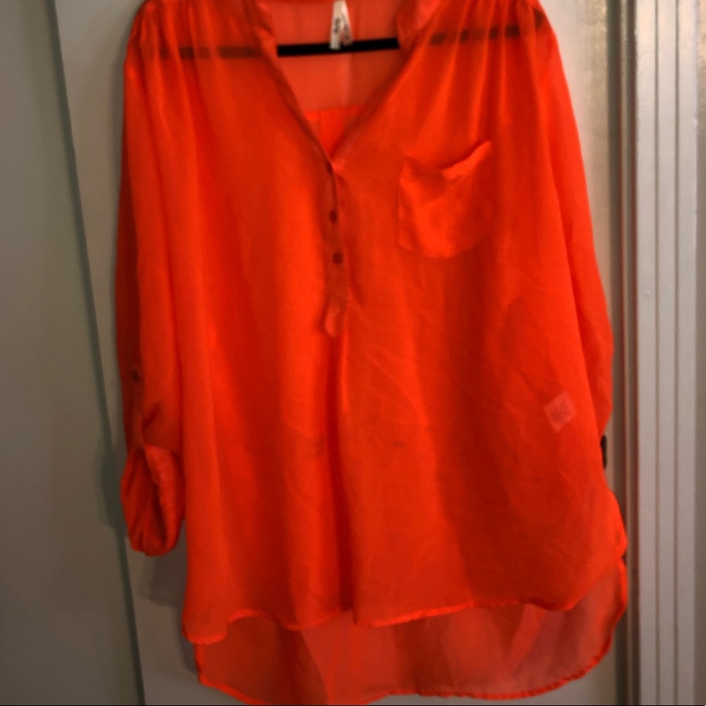 Bright orange sheet shirt
